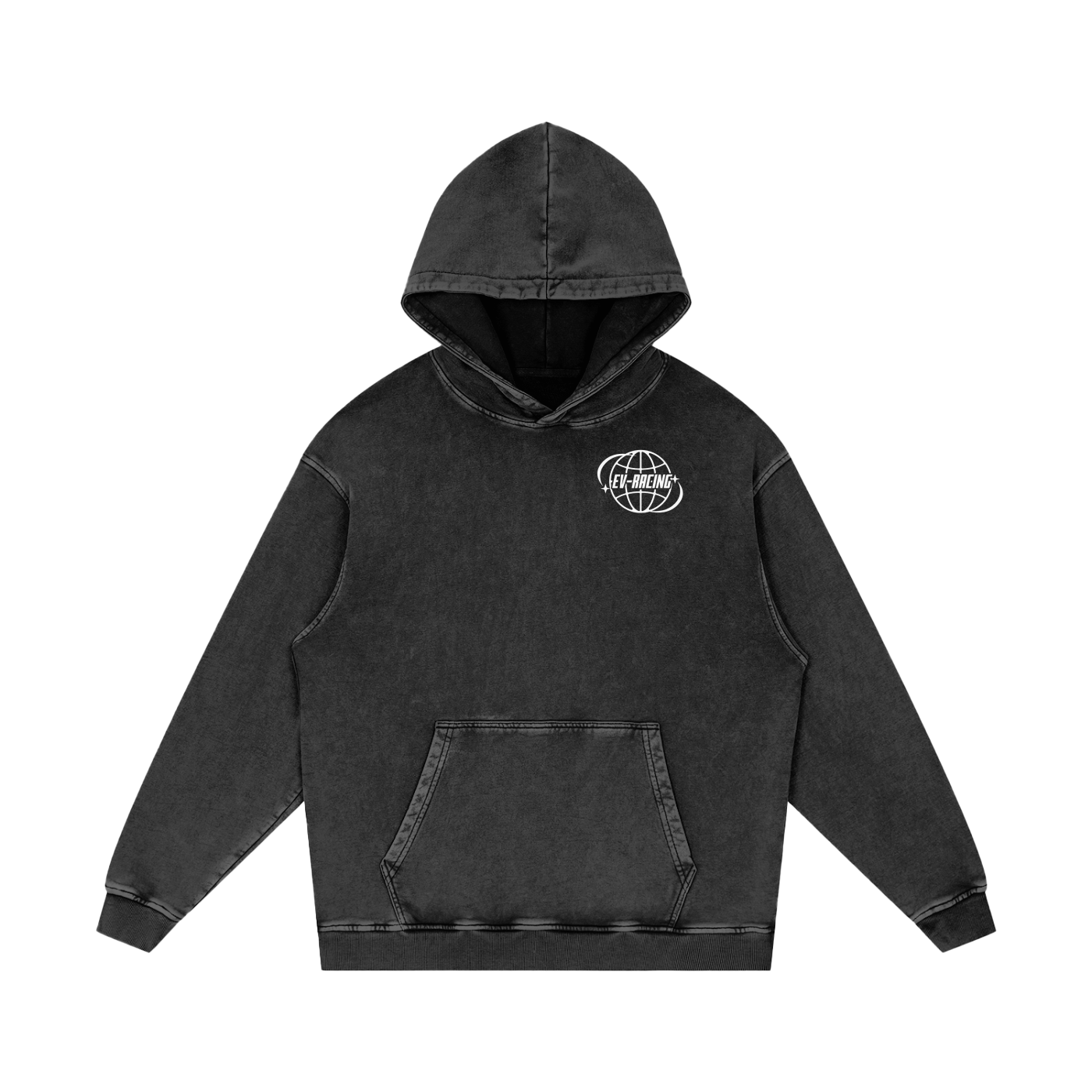 Snow Washed Loose Cotton Hoodie