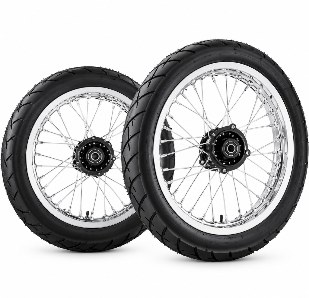Chrome 17/14 Supermoto Wheelset – Yozma