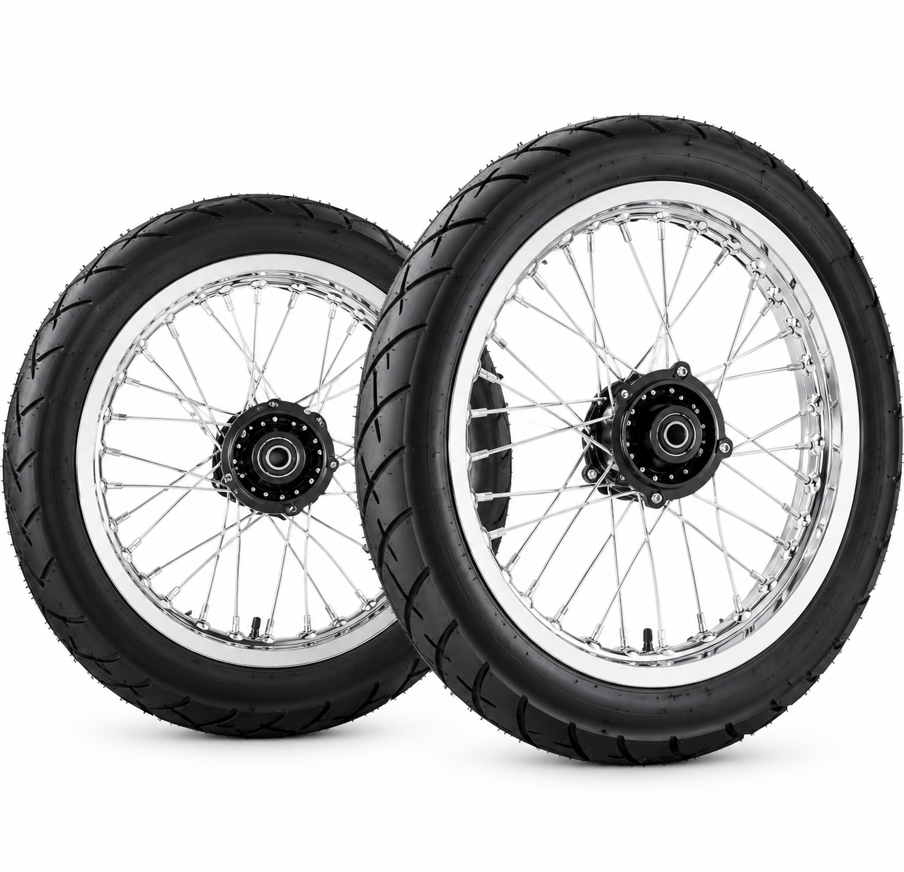 Chrome 17/14 Supermoto Wheelset – Yozma