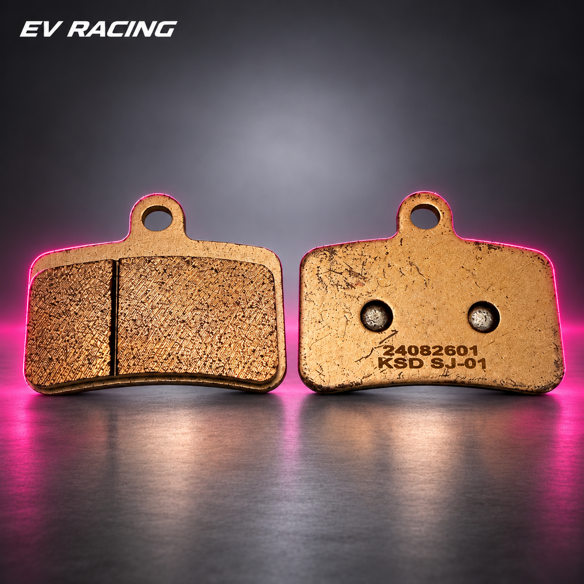 Altis Sigma Replacement Brake Pads — One Pair on a gray background with pink accents