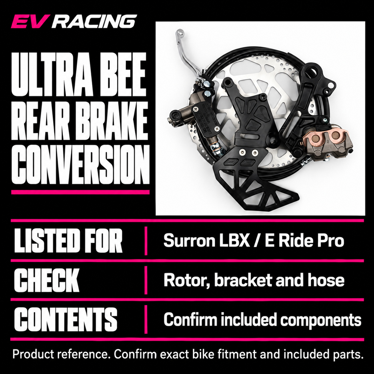 Ultra Bee Rear Brake Conversion for Surron LBX / E Ride Pro — product details, options and fitment information