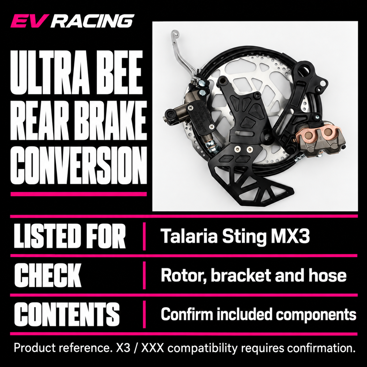 Ultra Bee Rear Brake Conversion for Talaria MX3 — product details, options and fitment information