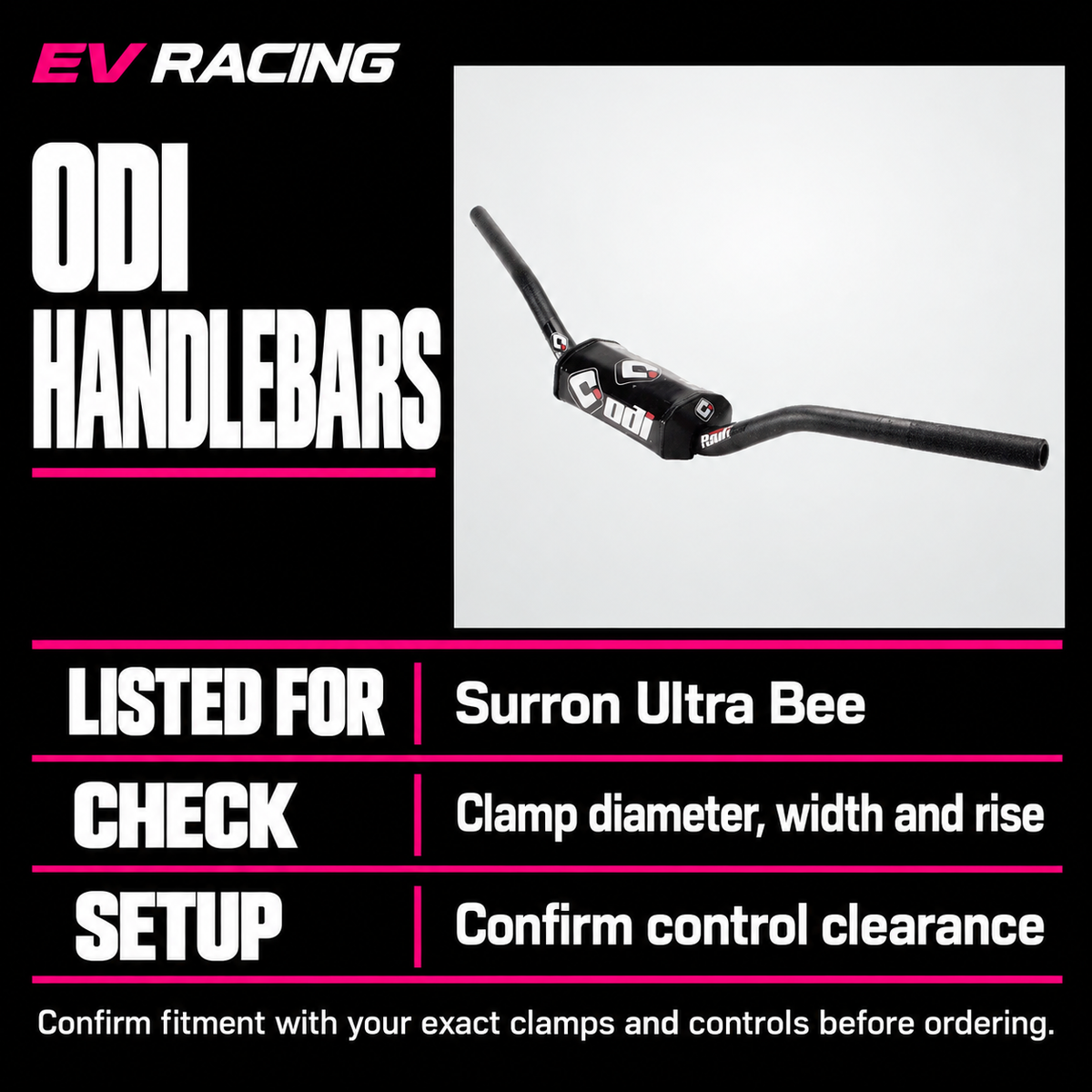 ODI Handlebars for Surron Ultra Bee — product specifications, options and fitment checks