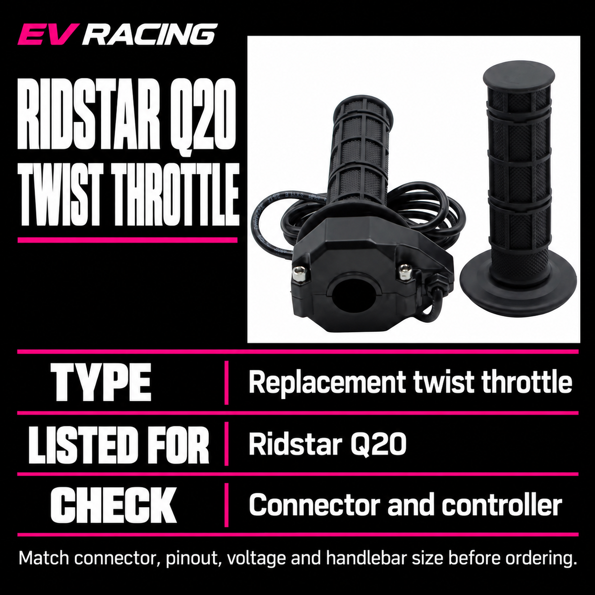 Ridstar Q20 Replacement Twist Throttle — product specifications, options and fitment checks