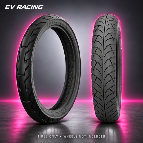 Altis Sigma MX Supermoto Tires — 19-Inch Front / 16-Inch Rear on a gray studio background with pink accents