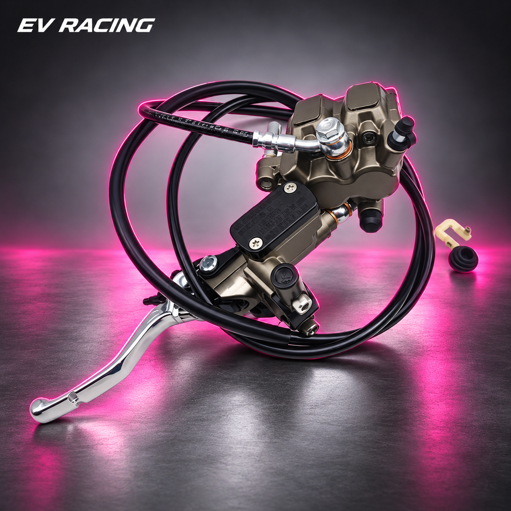 Ultra Bee Rear Brake Kit for Tuttio / Yozma IN10 on a gray background with pink accents